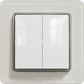 Sedna two-circuit switch (white insert, white glossy frame)